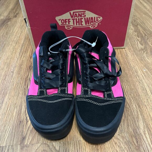 VANS Knu Stack suede black fuchsia platform shoes sneakers women’s 9 new - Picture 2 of 6
